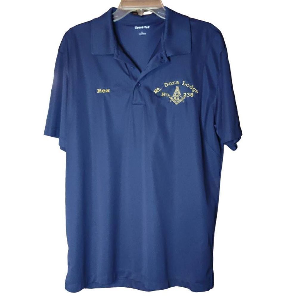 Sport-Tek Men's Mt. Dora Lodge No. 238 Rex Polo Shirt Blue Large